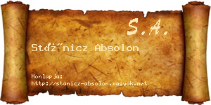 Stánicz Absolon névjegykártya